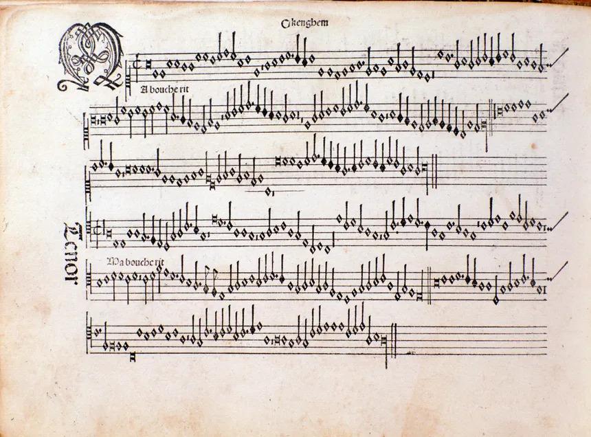 partition de musique polyphonique imprimée en 1501