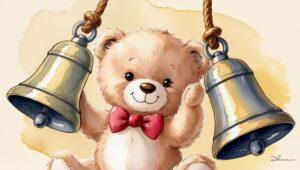 ourson en peluche sonnant les cloches à la place de frère Jacques
