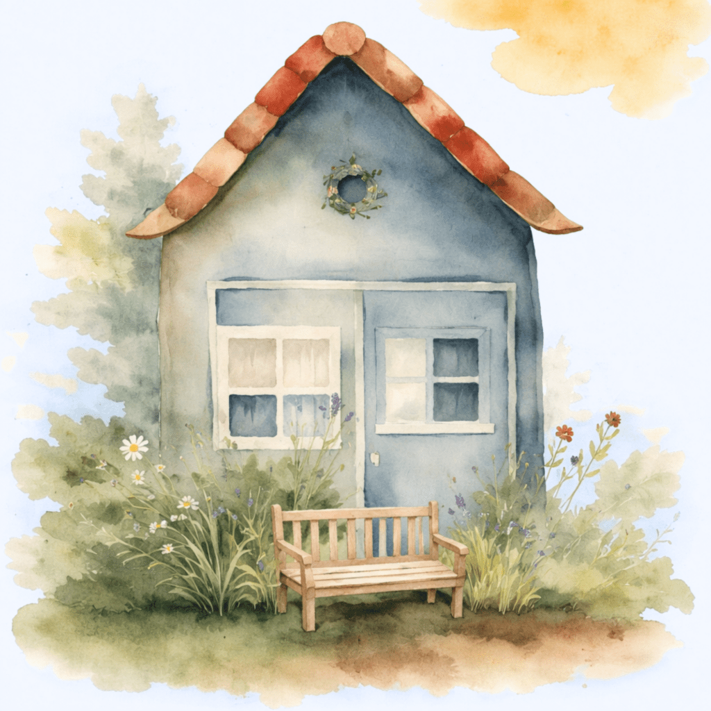 Petite maison dans un jardin, représentant la localisation de l'entreprise piano en liberté