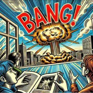 le son représenté par une onomatopée dans une bande dessinée : Bang