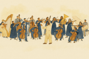 orchestre de chambre : instruments à cordes et cuivres