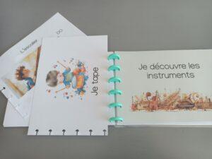 matériel pédagogique utilisé chez piano en liberté : livret d'éveil musical