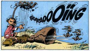 le son représenté par une onomatopée dans une bande dessinée : trraoooing