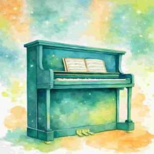 piano droit vu de face