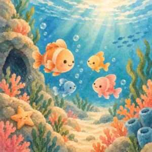 ressources gratuites 6 petits poissons au fond de l'océan