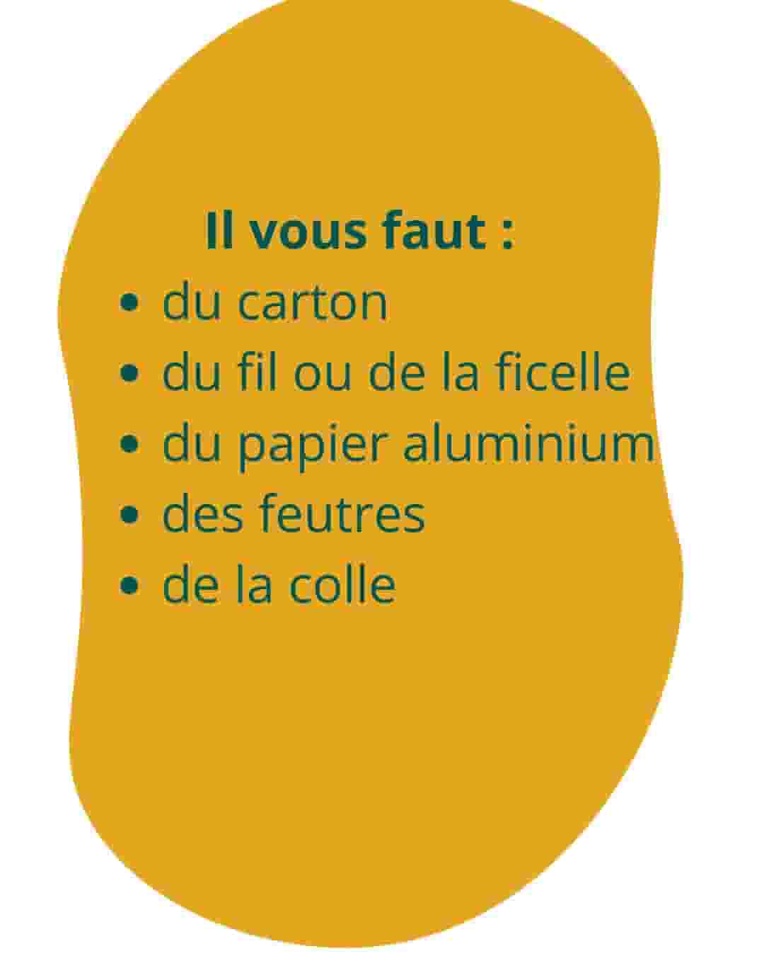 liste de fourniture pour fabriquer un petit poisson