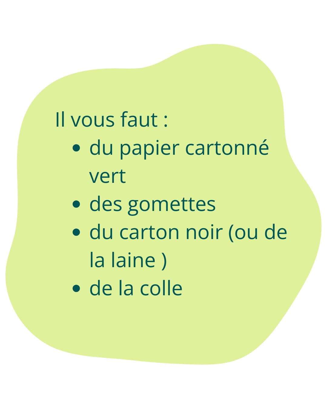liste de matériel du bricolage une souris verte