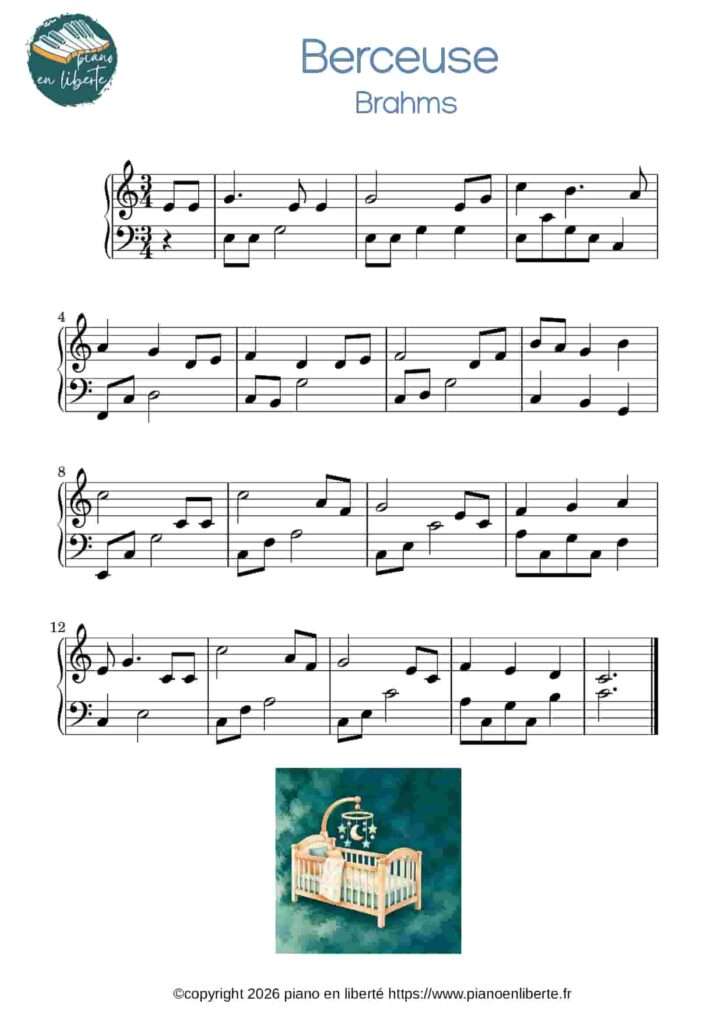 partition de la berceuse de Brahms