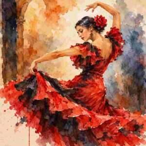 danseuse de bolero en robe rouge